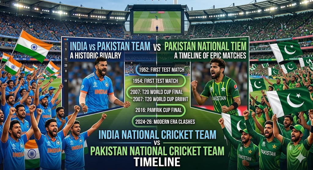 india national cricket team vs pakistan national cricket team timeline